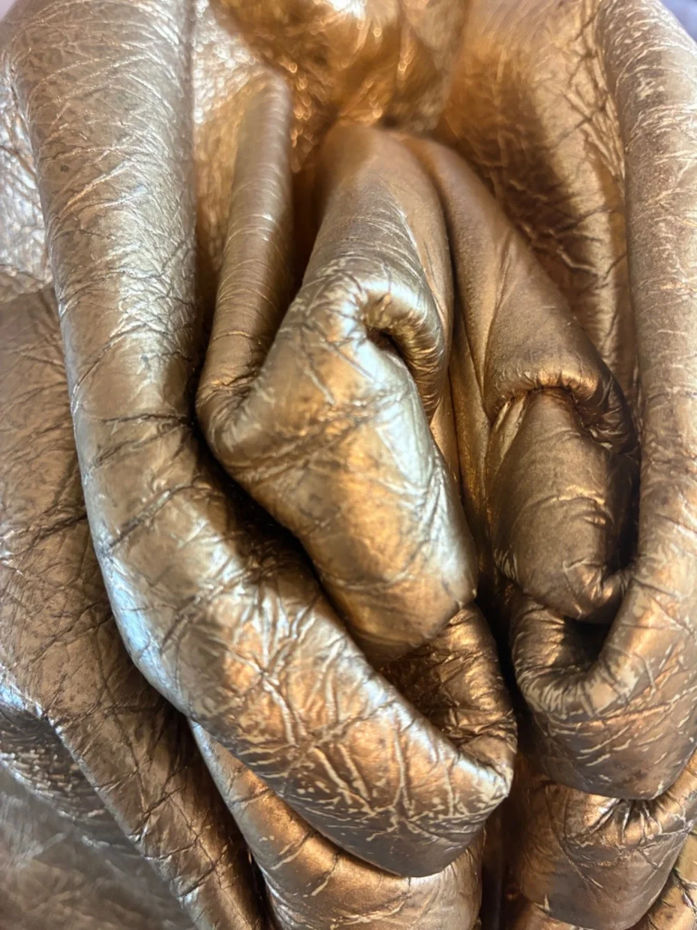 Bottega Veneta Large Maxi Metallic Gold Pouch